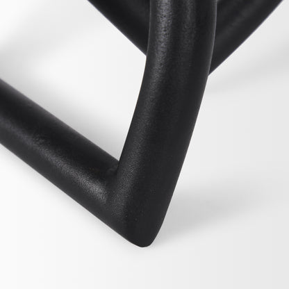 Locke Small Matte Black Metal Decorative Object