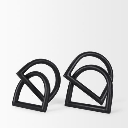 Locke Small Matte Black Metal Decorative Object