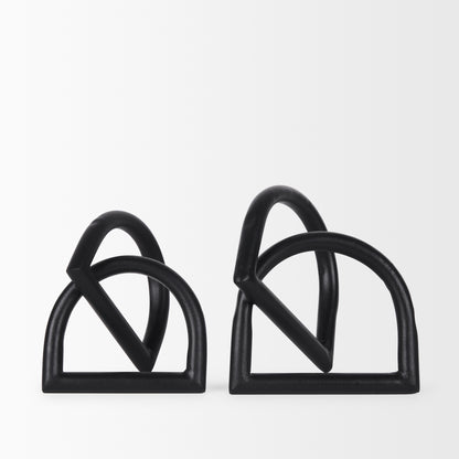 Locke Small Matte Black Metal Decorative Object