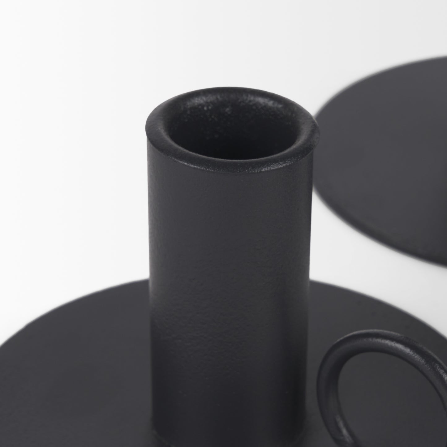 Noir Matte Black Metal Candle Holders (Set of 3)