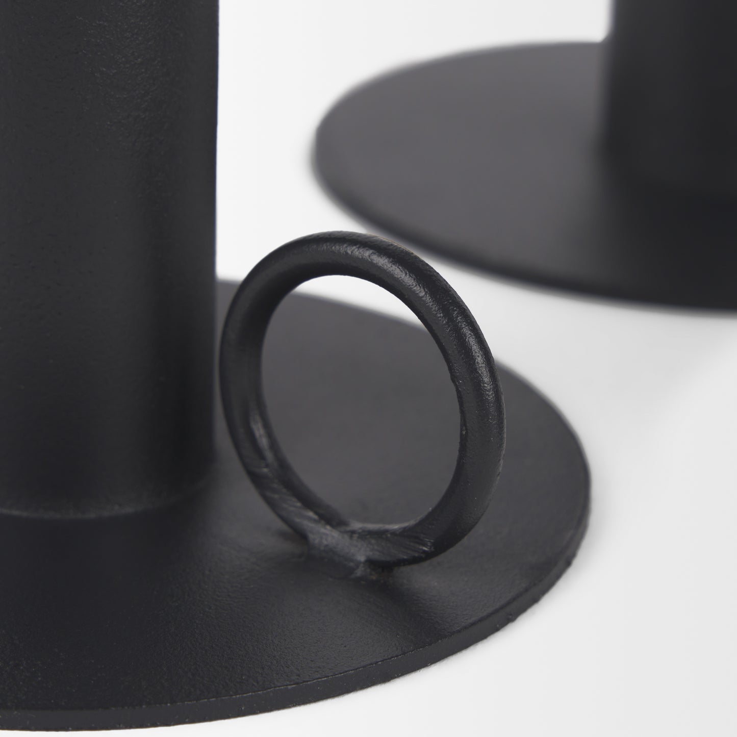 Noir Matte Black Metal Candle Holders (Set of 3)