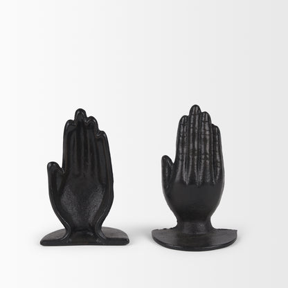 Praying Hands Bronze Cast Iron Book Ends