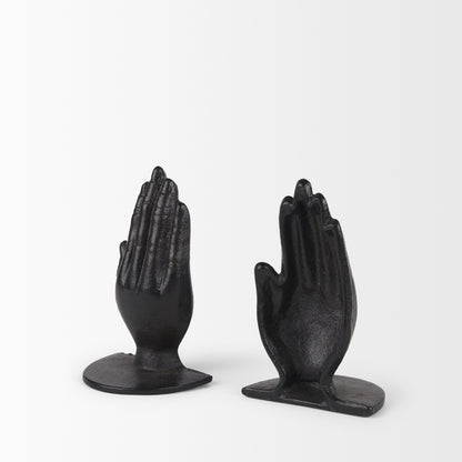 Praying Hands Bronze Cast Iron Book Ends