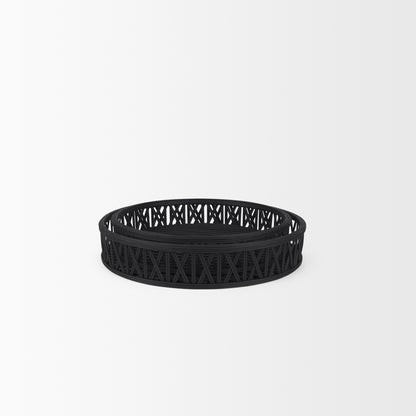 Thea Matte Black Wicker Trays (Set of 2)