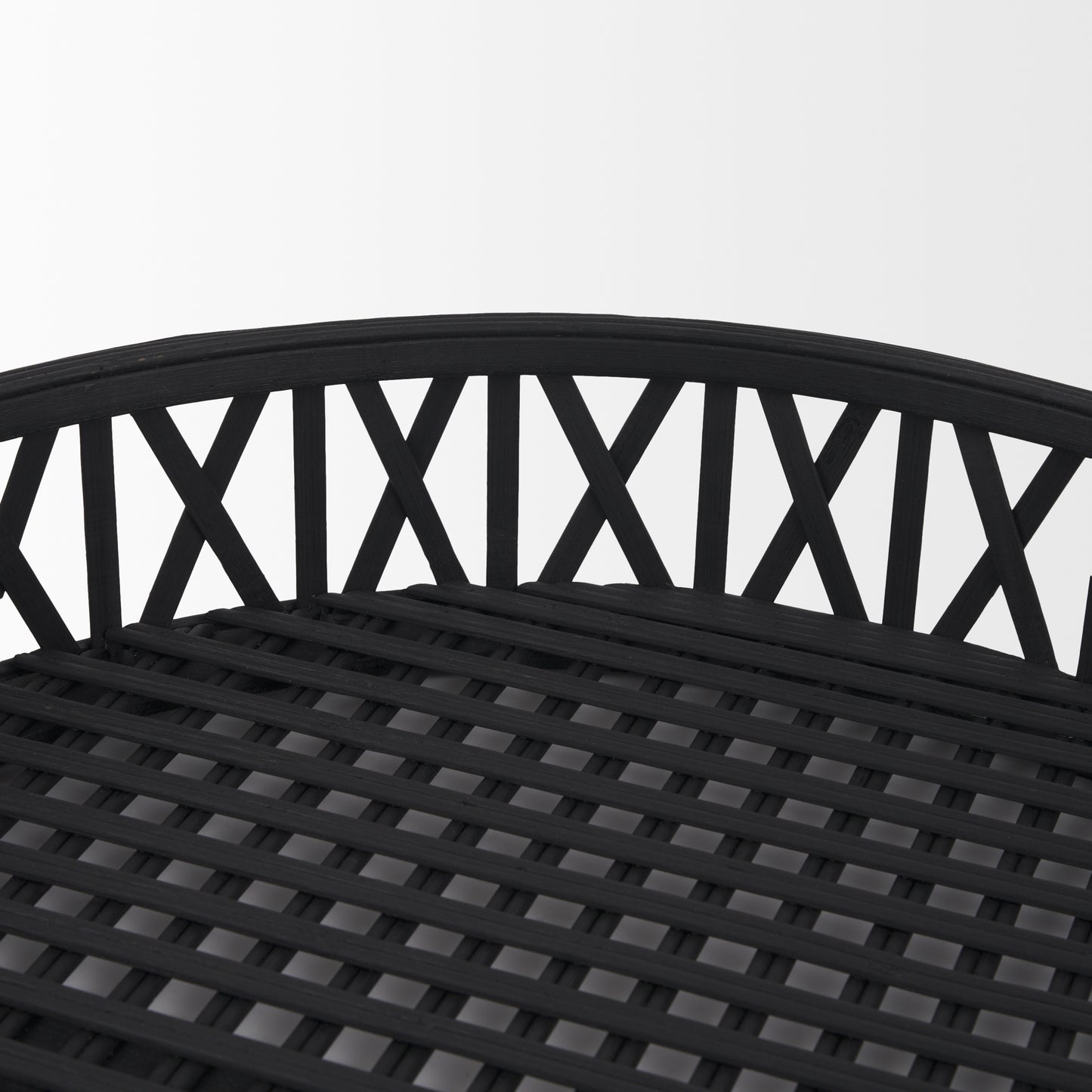 Thea Matte Black Wicker Trays (Set of 2)