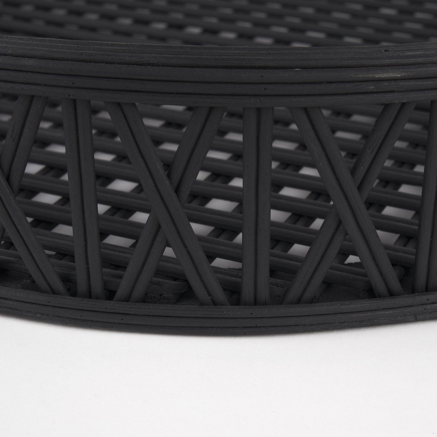 Thea Matte Black Wicker Trays (Set of 2)