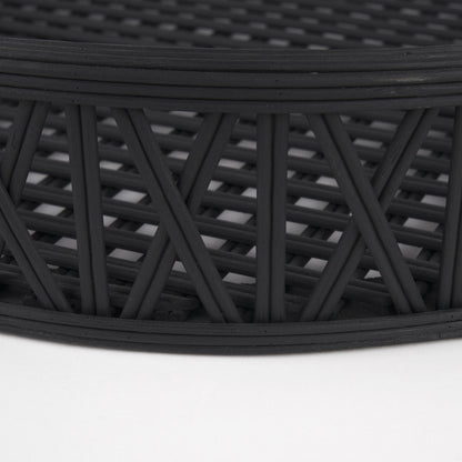 Thea Matte Black Wicker Trays (Set of 2)