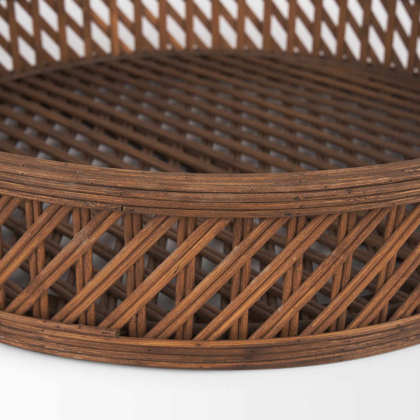 Thala Medium Brown Round Wicker Tray (Set of 2)