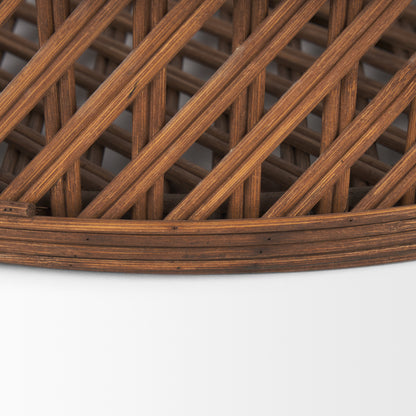 Thala Medium Brown Round Wicker Tray (Set of 2)