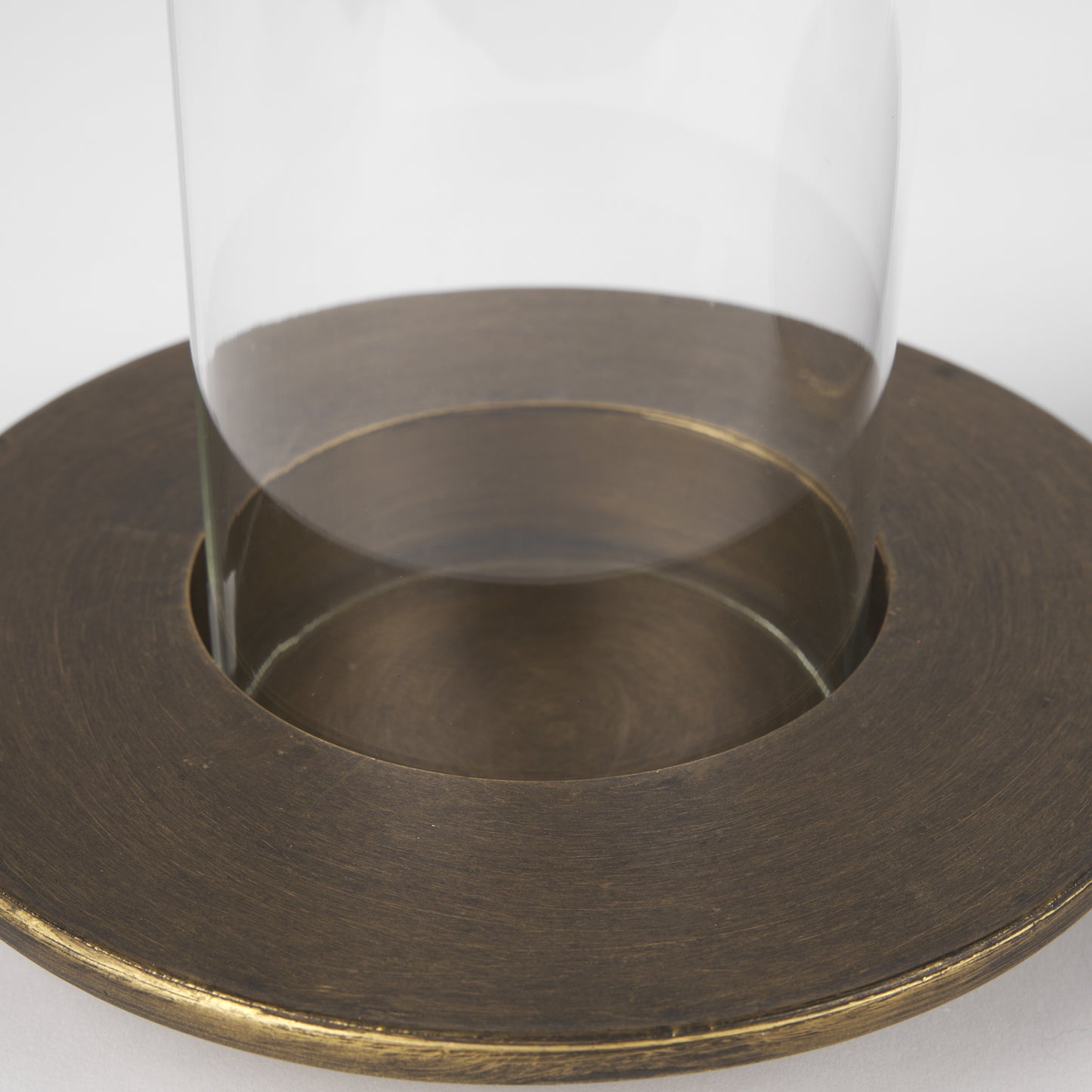 Vivian Gold Metal and Glass Hurricane Candle Holder (Set of 2)