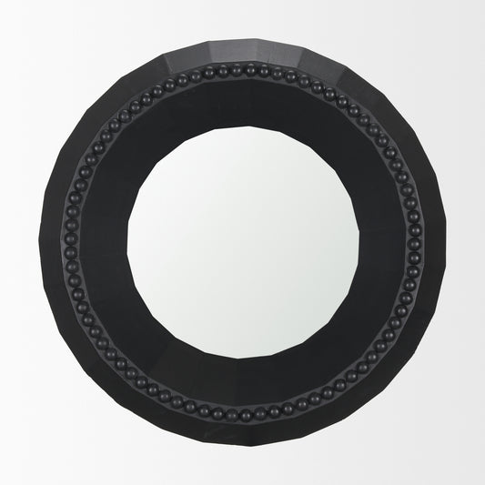 Ranela Black Beaded Wooden Wall Mirror