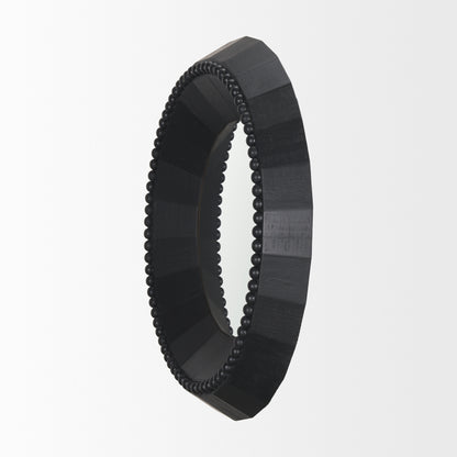 Ranela Black Beaded Wooden Wall Mirror