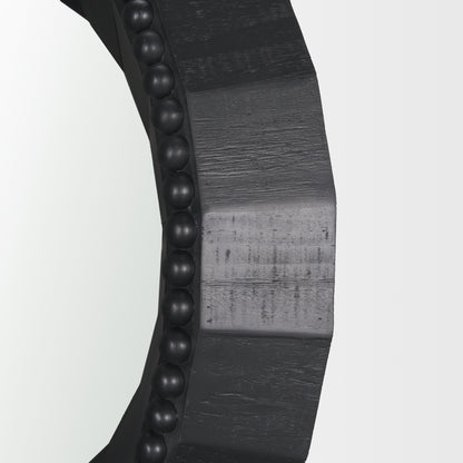 Ranela Black Beaded Wooden Wall Mirror