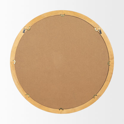 Roan Light Brown Wood Beaded Wall Mirror