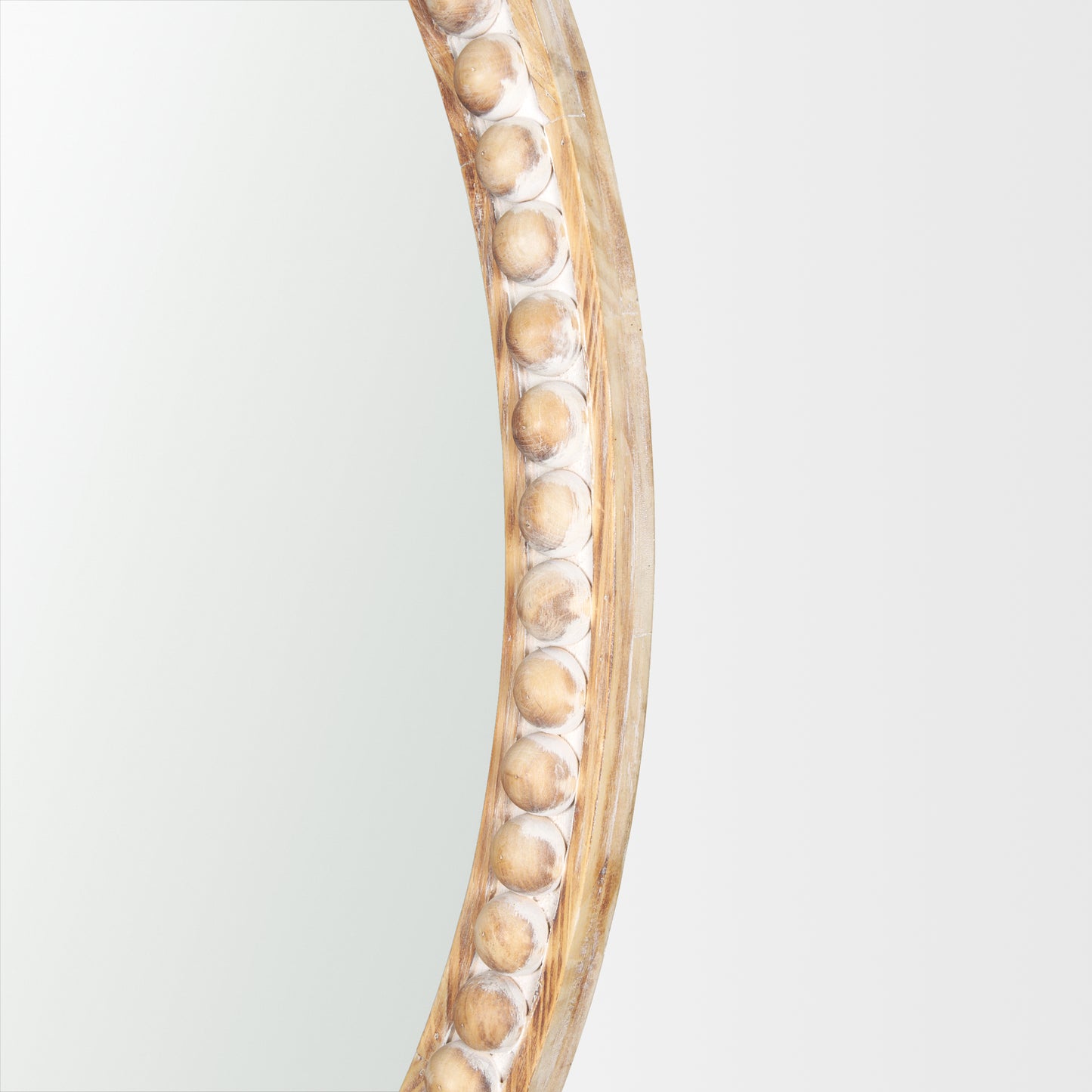 Roan Light Brown Wood Beaded Wall Mirror