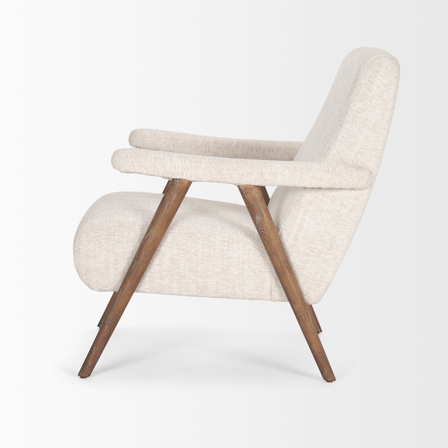 Nico Oatmeal Upholstered w/ Brown Wood Accent Chair