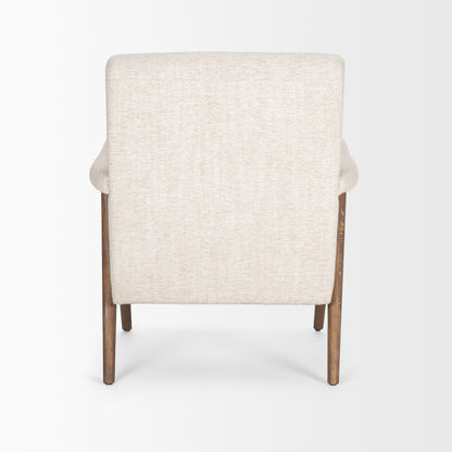Nico Oatmeal Upholstered w/ Brown Wood Accent Chair