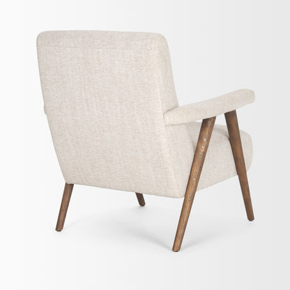 Nico Oatmeal Upholstered w/ Brown Wood Accent Chair