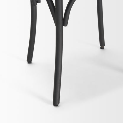 Etienne Light Brown Wood w/ Iron Metal Dining Chair