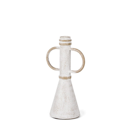 Ziva Small Distressed Wall White Metal Sculptural Object