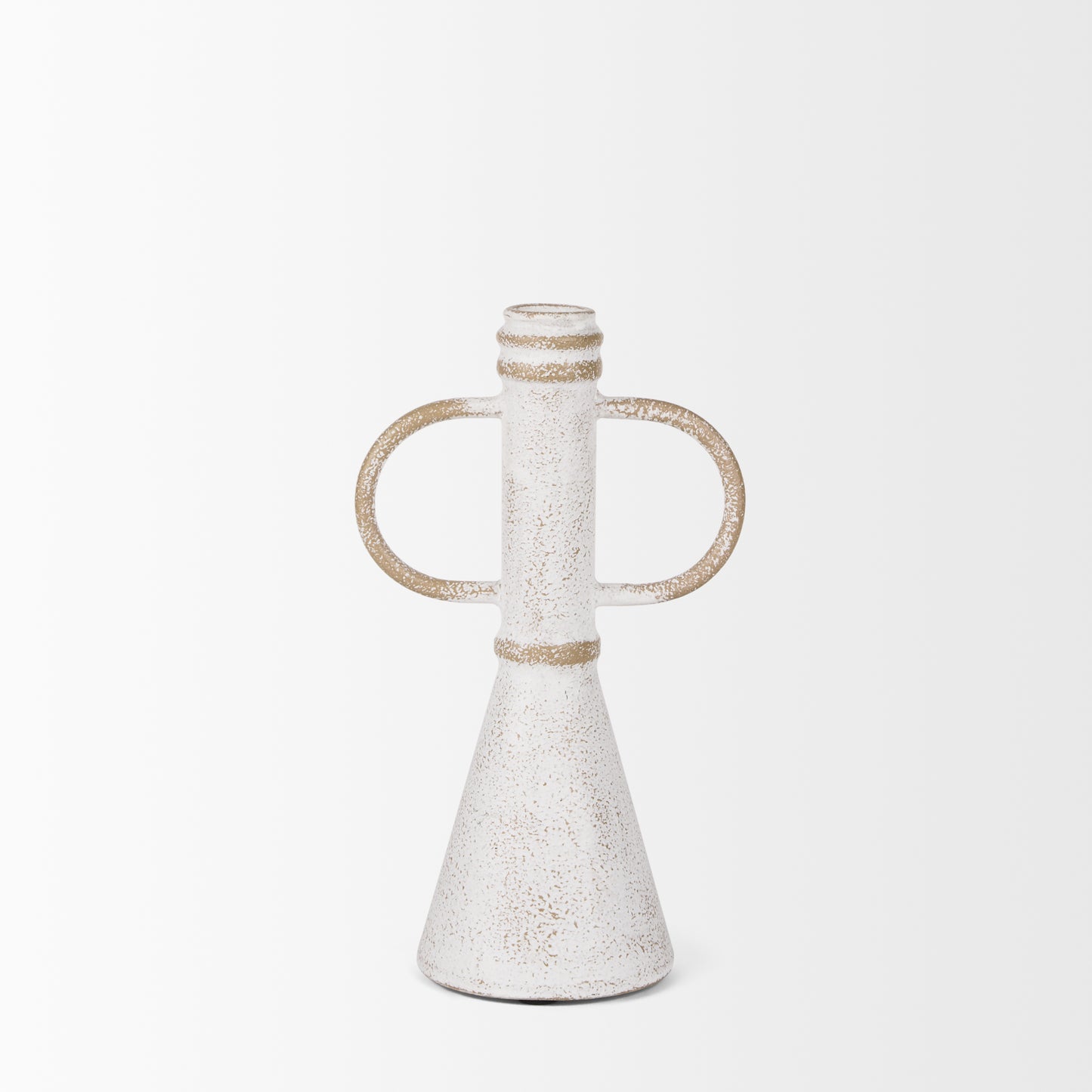 Ziva Small Distressed Wall White Metal Sculptural Object