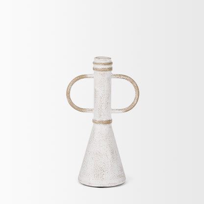 Ziva Small Distressed Wall White Metal Sculptural Object