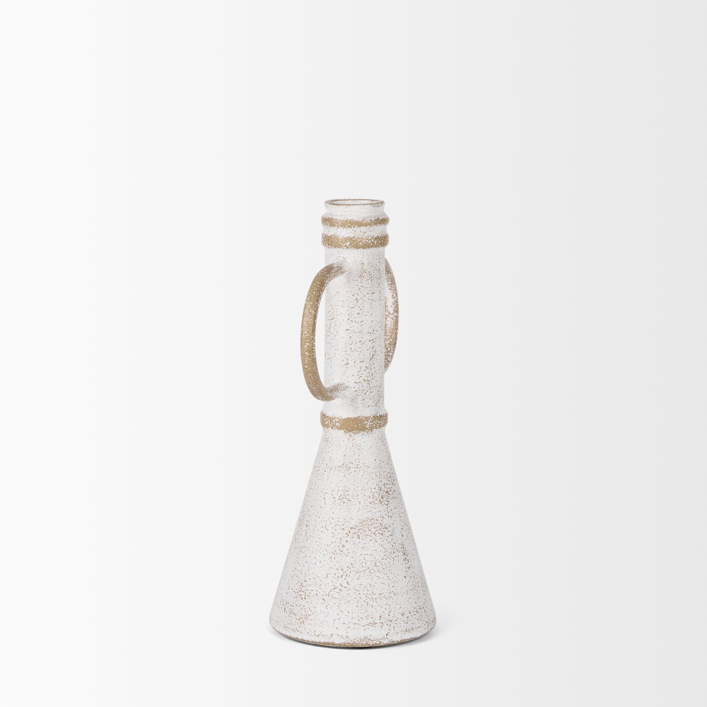 Ziva Small Distressed Wall White Metal Sculptural Object