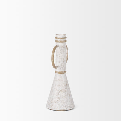 Ziva Small Distressed Wall White Metal Sculptural Object