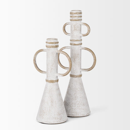 Ziva Small Distressed Wall White Metal Sculptural Object