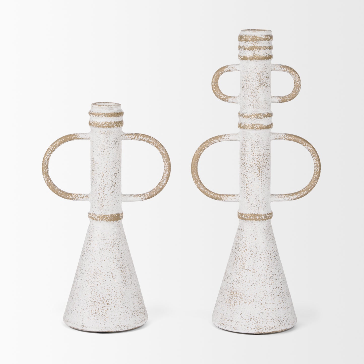 Ziva Small Distressed Wall White Metal Sculptural Object