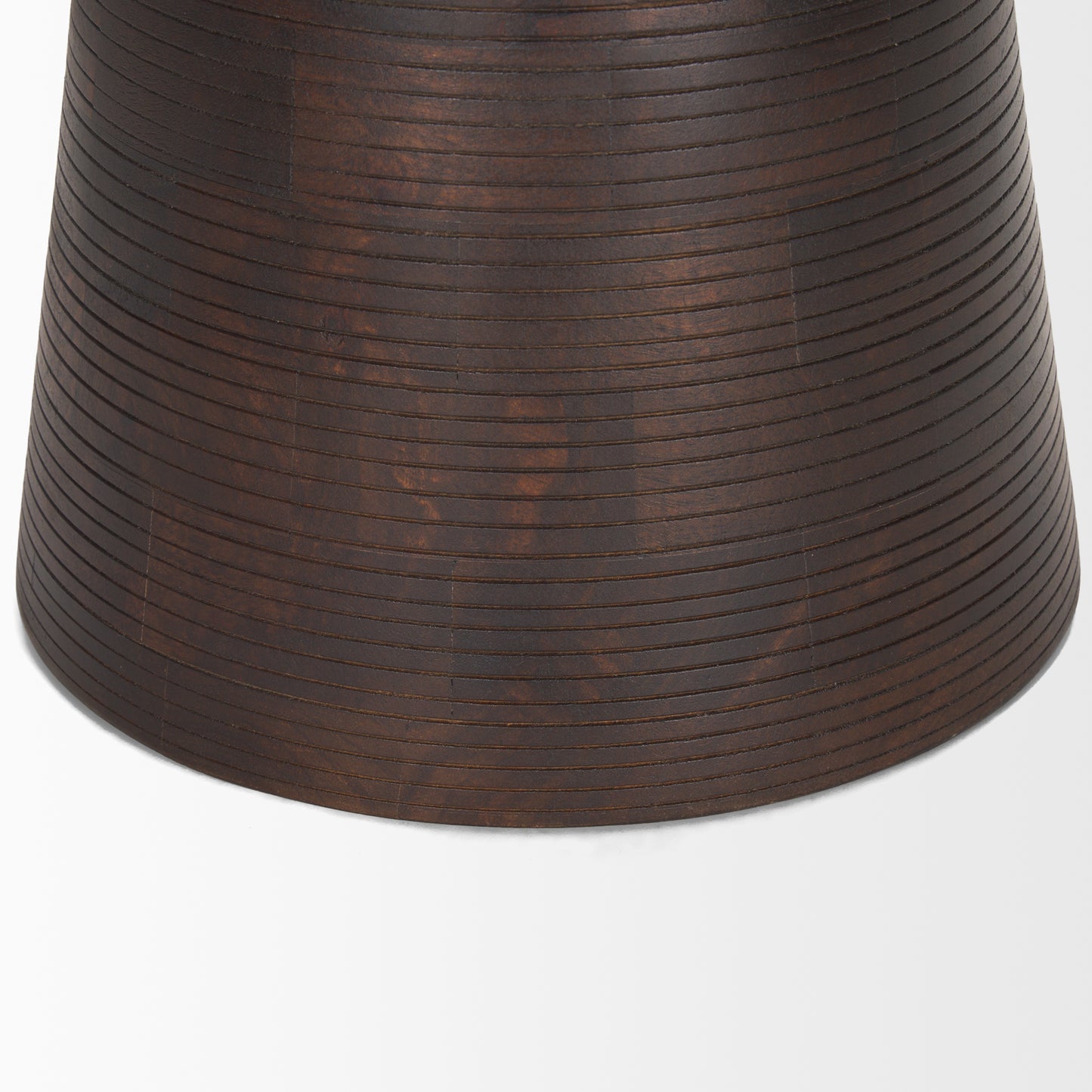 Novell Dark Brown Wood Pedestal Accent Table