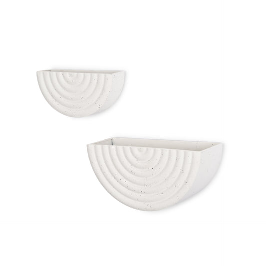 Shilo Matte White Metal Hanging Wall Planter (Set of 2)