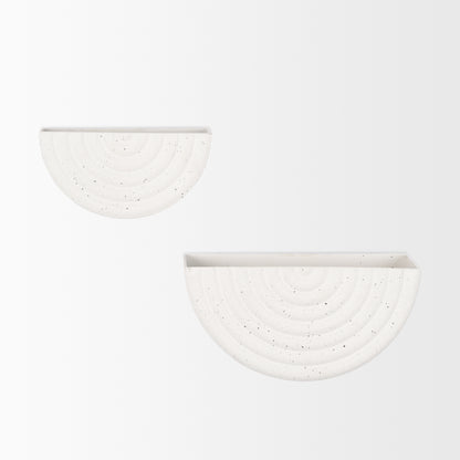 Shilo Matte White Metal Hanging Wall Planter (Set of 2)