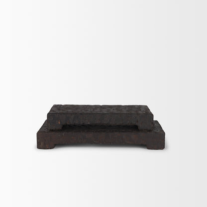 Shira Reclaimed Dark Brown Wooden Riser (Set of 2)