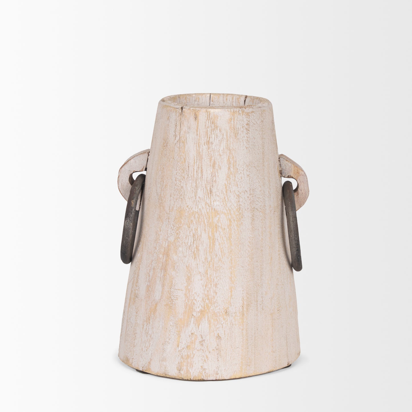 Monique Small Light Brown w/ Handles Wood Pot