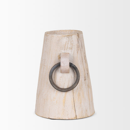 Monique Small Light Brown w/ Handles Wood Pot