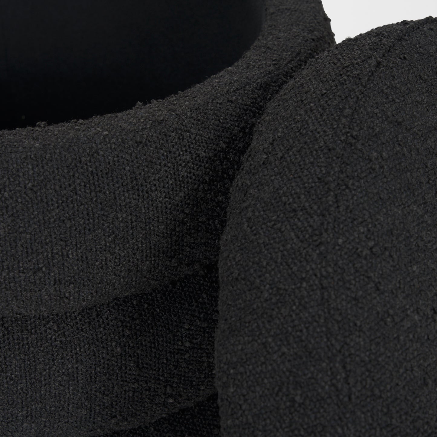 Elise Black Boucle Upholstered Storage Ottoman