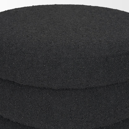 Elise Black Boucle Upholstered Storage Ottoman