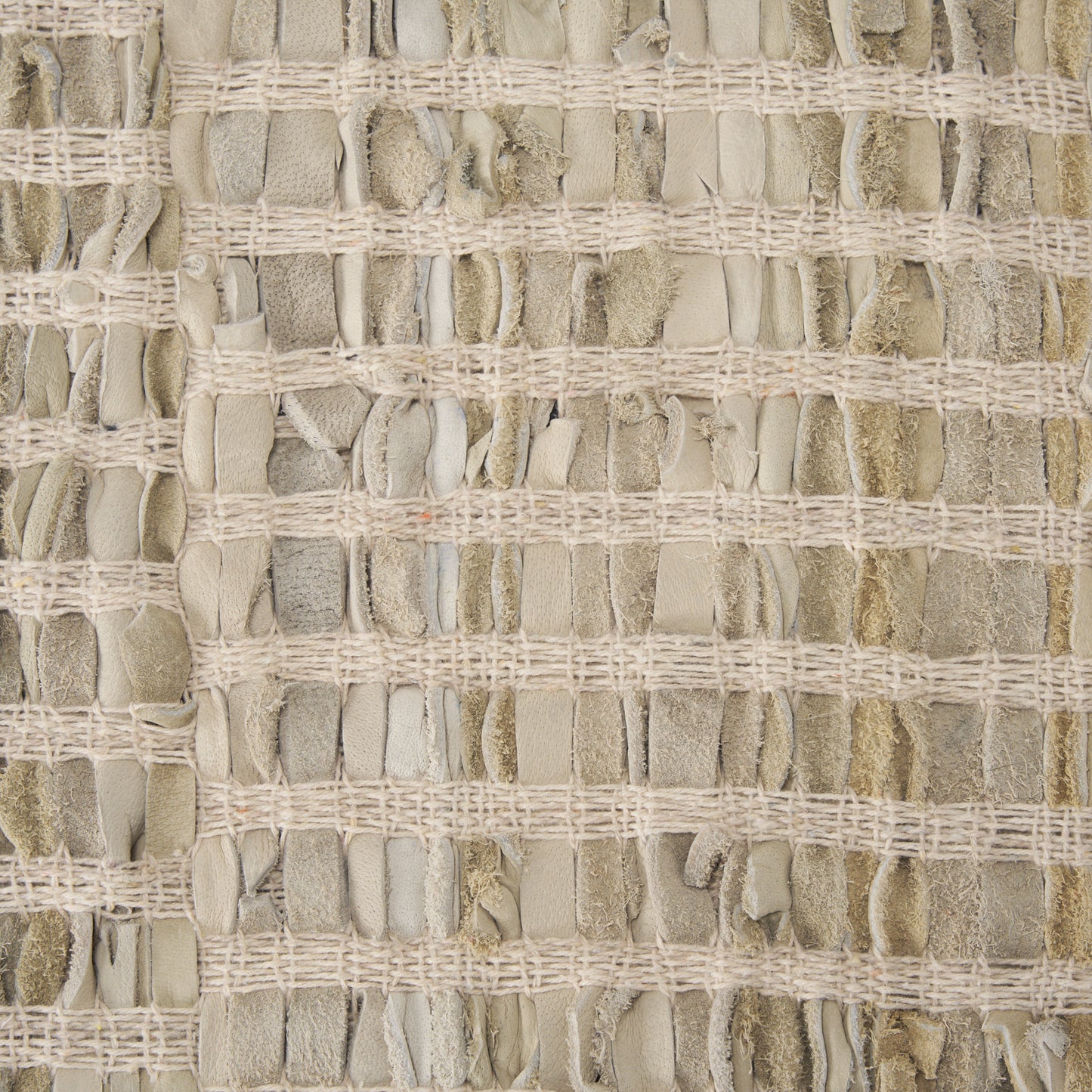 Solis II 50L x 16W Brown Base Beige Woven Leather Cushion Accent Bench