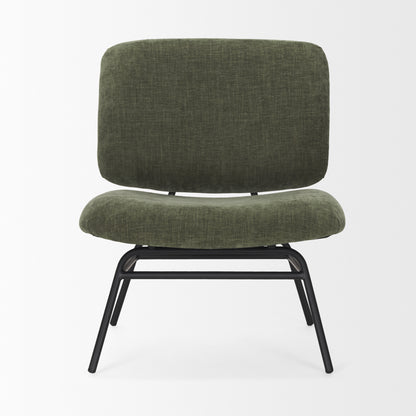Nora Forest Green Fabric w/ Matte Black Metal Legs Accent Chair