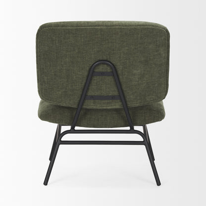 Nora Forest Green Fabric w/ Matte Black Metal Legs Accent Chair