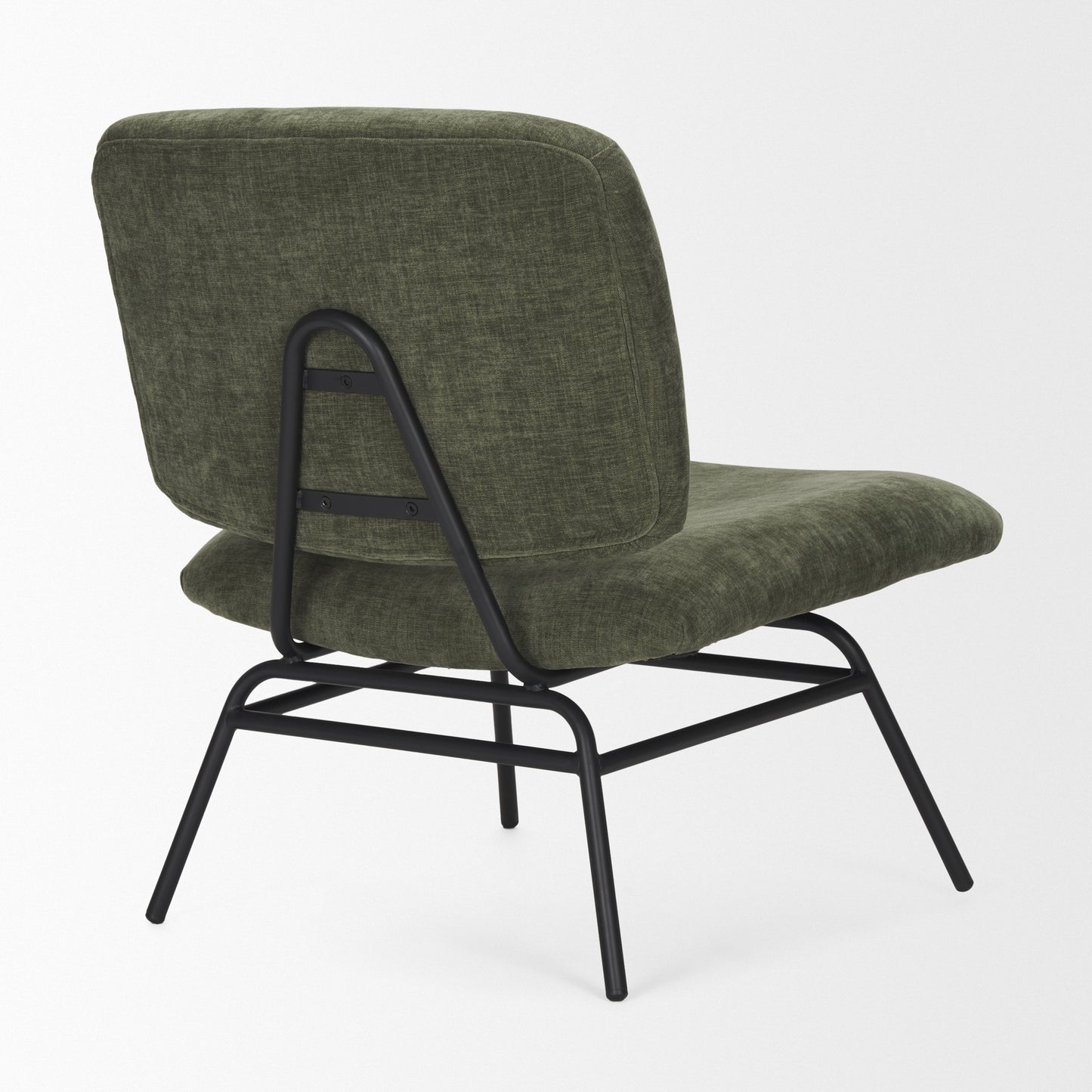 Nora Forest Green Fabric w/ Matte Black Metal Legs Accent Chair