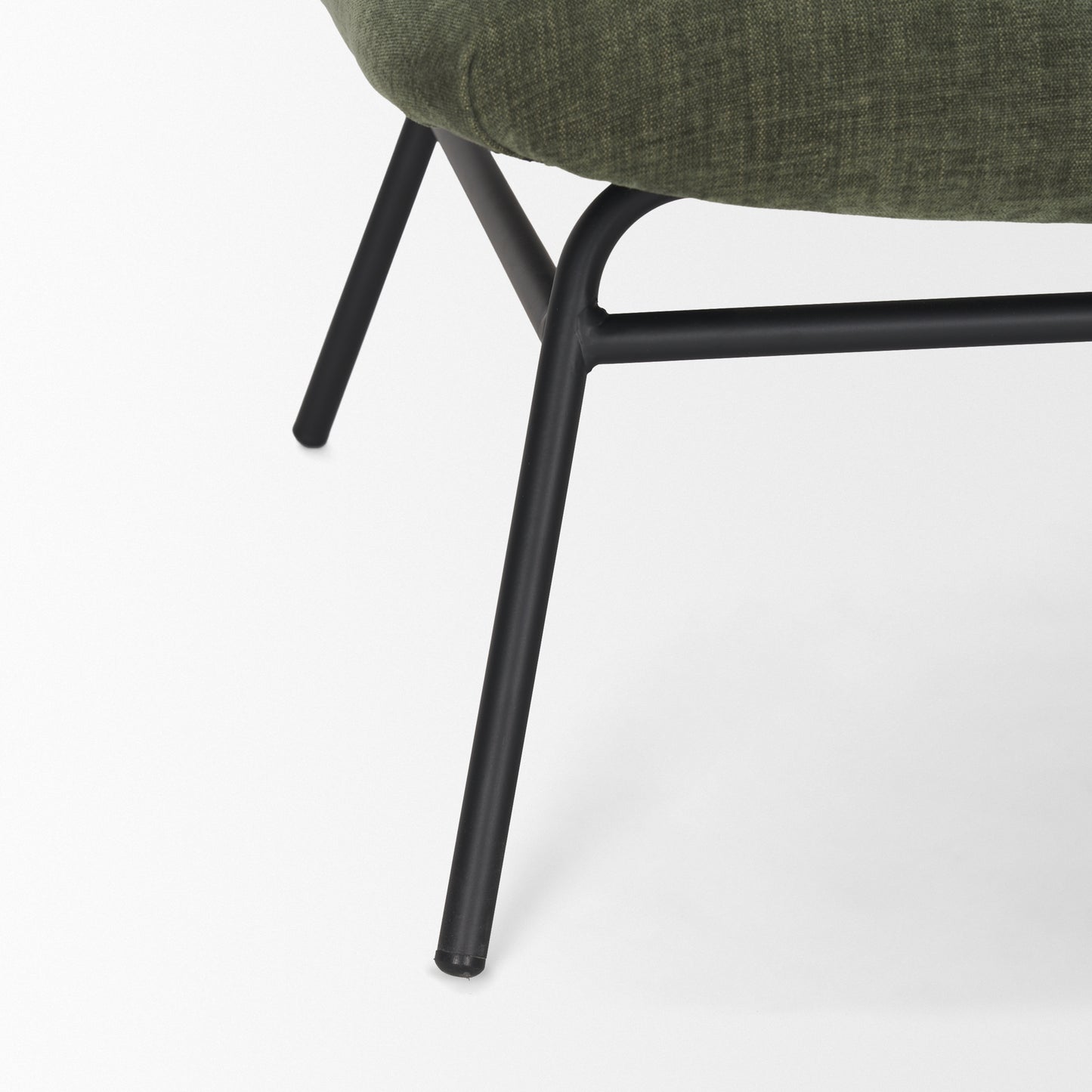 Nora Forest Green Fabric w/ Matte Black Metal Legs Accent Chair