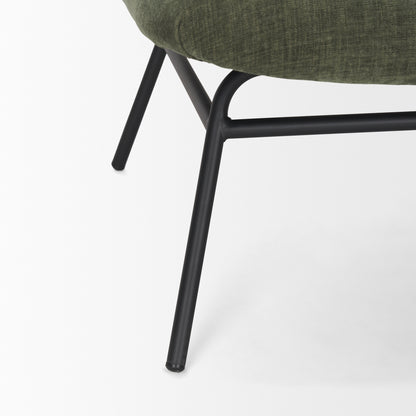 Nora Forest Green Fabric w/ Matte Black Metal Legs Accent Chair