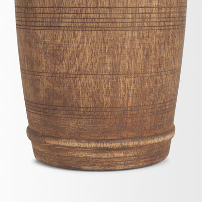 Porta Small Medium Brown Reclaimed Wooden Pot