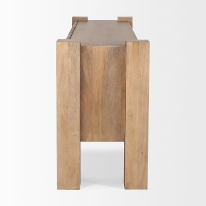 Beth Light Brown Wood w/ 3 Doors Sideboard