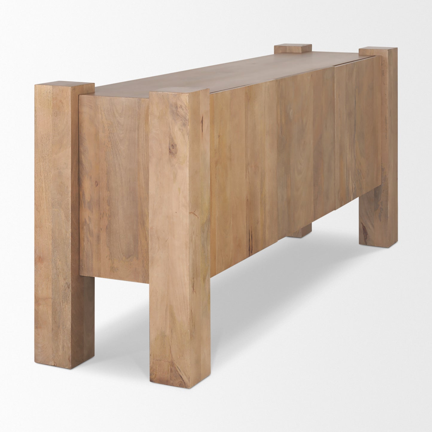 Beth Light Brown Wood w/ 3 Doors Sideboard