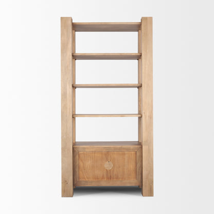 Beth Light Brown Wood w/ Open and Closed Storage Shelving Unit