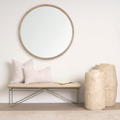 Jayden Cream w/ Merlot Print Linen Lumbar Decorative Pillow Cover