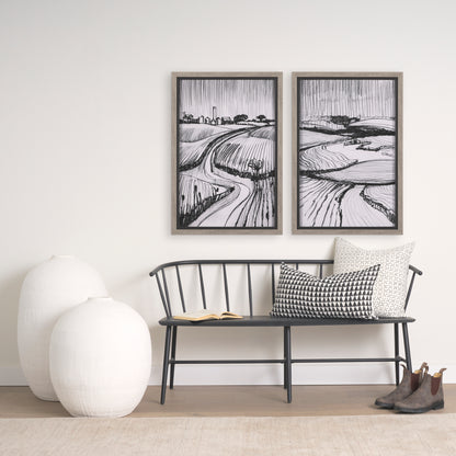 Jolie Cream w/ Black Print Linen Lumbar Decorative Pillow Cover